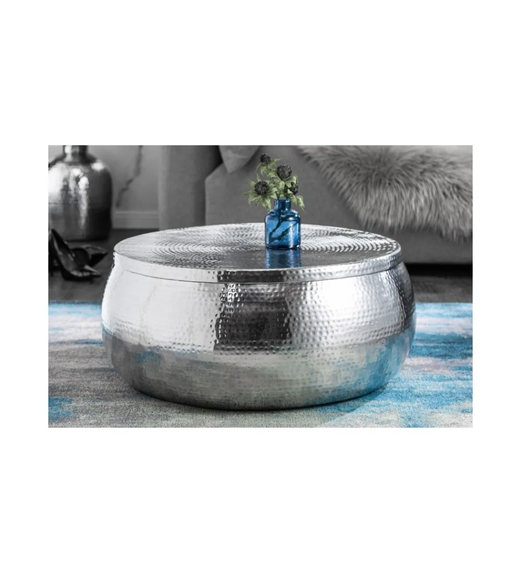Stolik kawowy BRILANT 70 cm srebrny*Invicta Interior Outlet