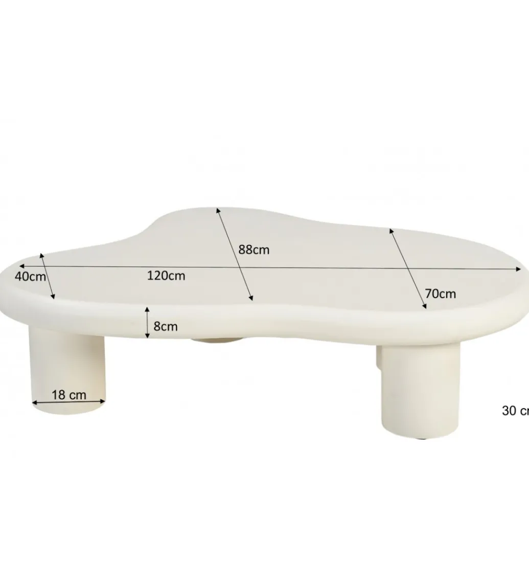 Stolik kawowy Brix Feline Sandy 120 cm Kość Słoniowa*LF-Design Best