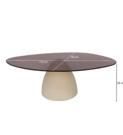 Stolik kawowy Brix Mylon 110 cm Kość Słoniowa*LF-Design
