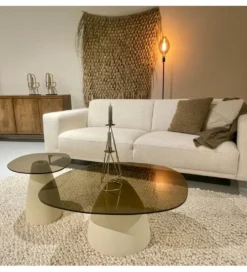 Stolik kawowy Brix Mylon 50 cm Kość Słoniowa*LF-Design