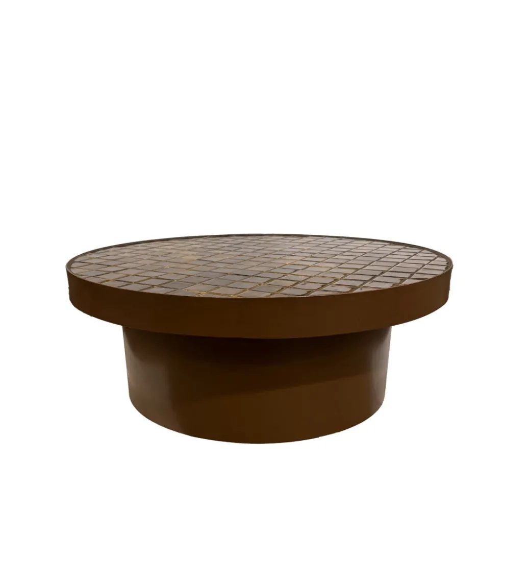 Stolik kawowy BRIX TYLO 80 cm brązowy ceramika*LF-Design Best