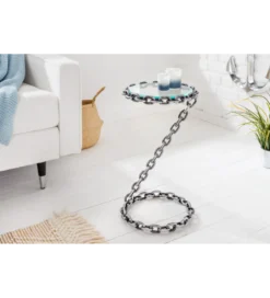 Stolik kawowy CATENA 33 cm srebrny*Invicta Interior Hot