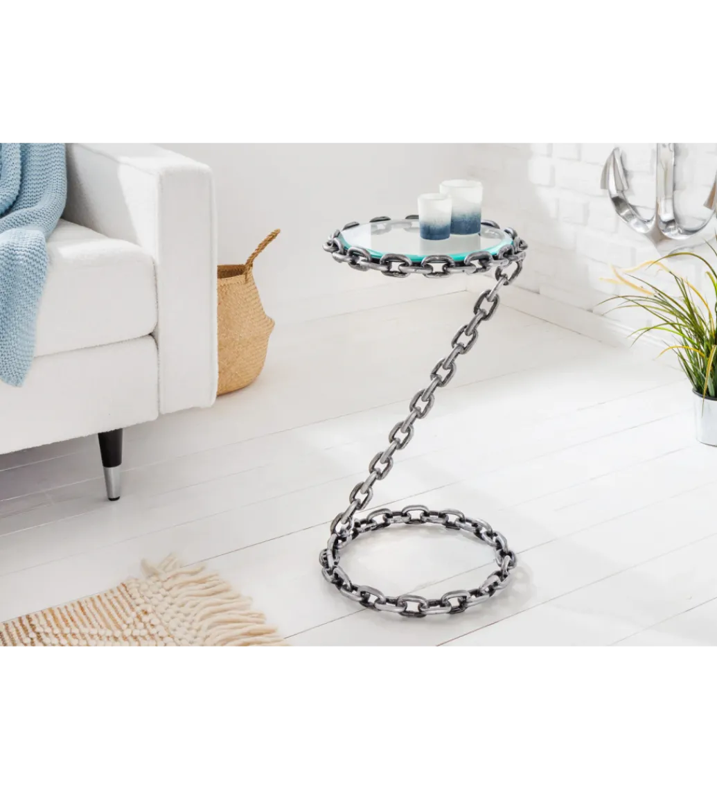 Stolik kawowy CATENA 33 cm srebrny*Invicta Interior Hot