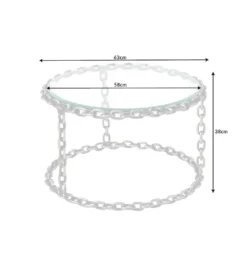 Stolik kawowy CATENA 65 cm srebrny*Invicta Interior Clearance
