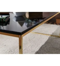 Stolik kawowy CELLA 120 cm czarno złoty*WOHNLING, GERMANY Hot