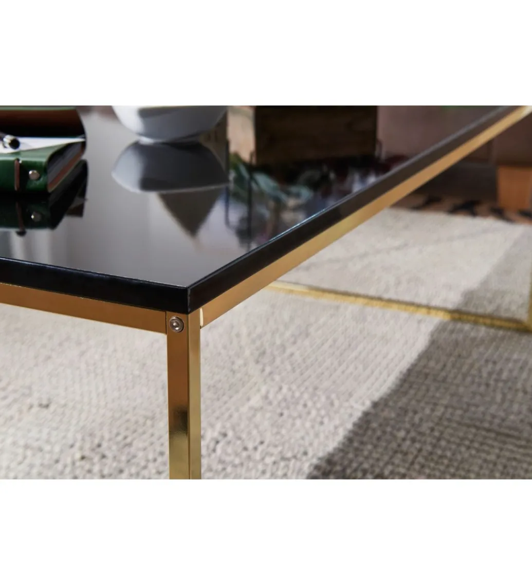 Stolik kawowy CELLA 120 cm czarno złoty*WOHNLING, GERMANY Hot