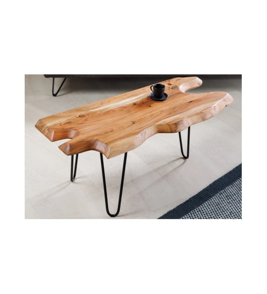 Stolik kawowy CESME 100 cm drewno akacja*Invicta Interior Clearance