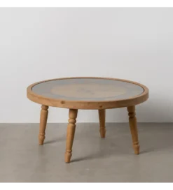 Stolik kawowy CLOCKY 80 cm drewno jodła*Zona-Design Online