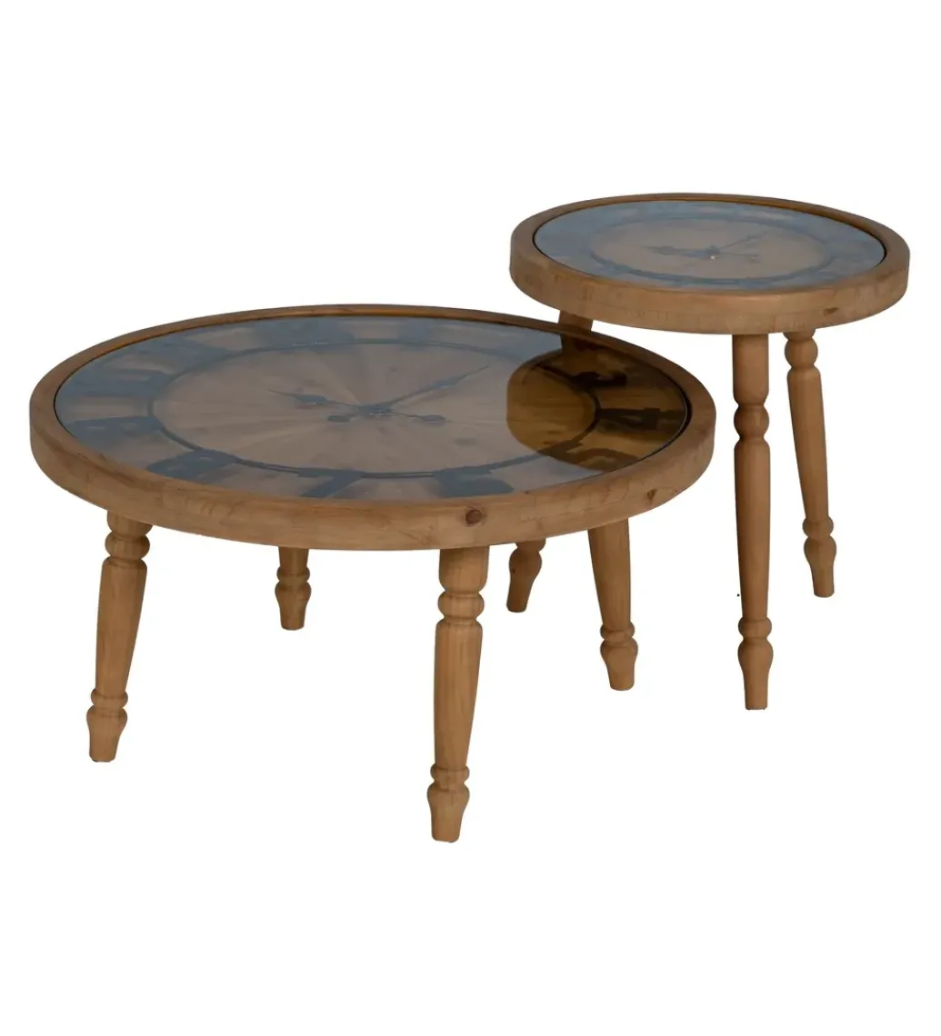 Stolik kawowy CLOCKY 80 cm drewno jodła*Zona-Design Online