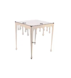 Stolik Kawowy 50 Cm Mystic Liquid Lin Złoty*Invicta Interior Online