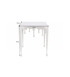 Stolik Kawowy 50 cm Mystic Liquid Line Srebrny*Invicta Interior Sale