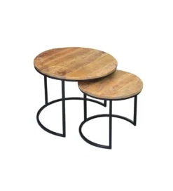 Stolik kawowy CRAFT Elements zestaw 2 naturalny Mango*Invicta Interior - przedsprzedaż New