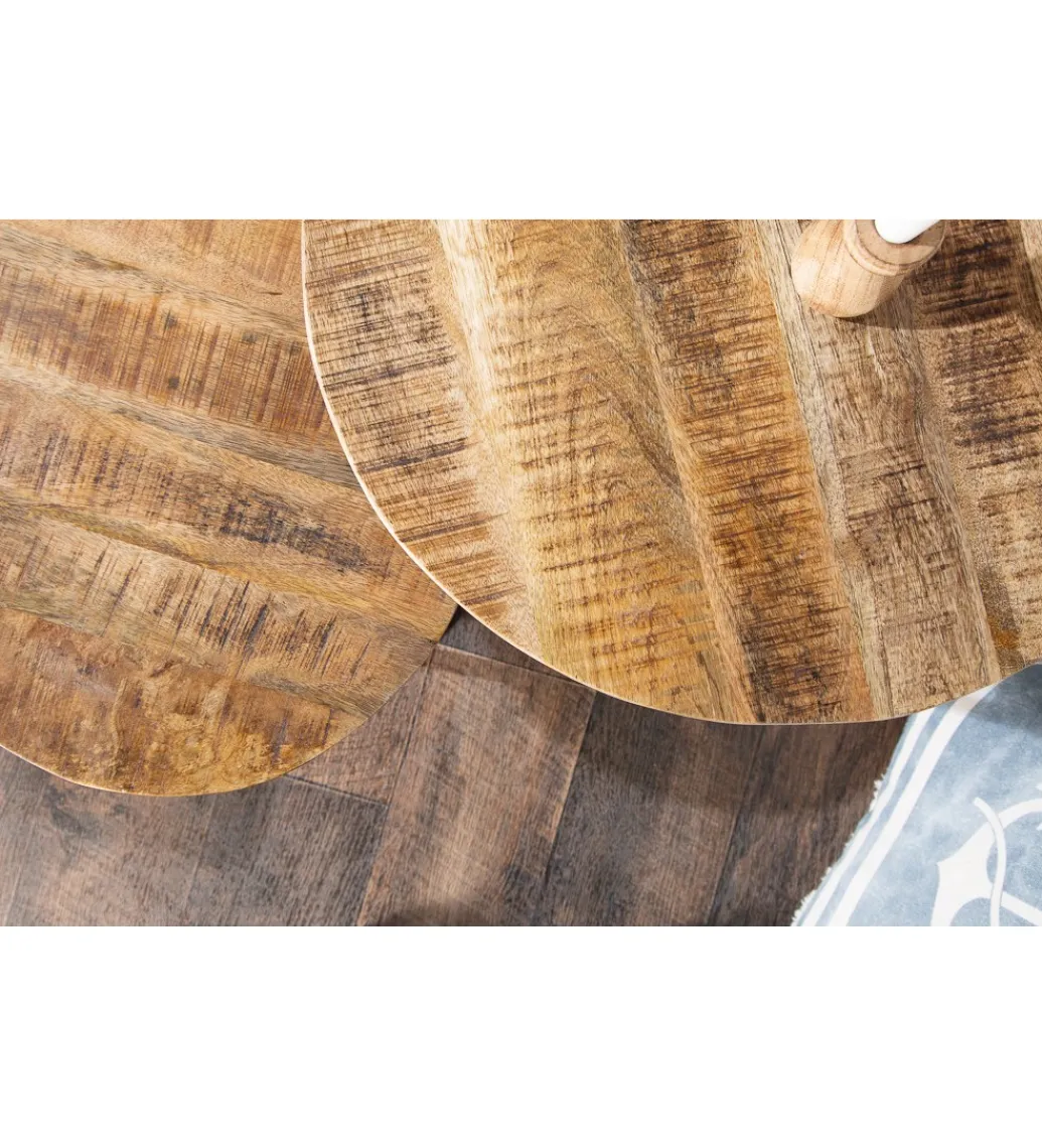 Stolik kawowy CRAFT Elements zestaw 2 naturalny Mango*Invicta Interior - przedsprzedaż New