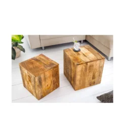 Stolik kawowy Craft FERNANDO set 2 drewno mango*Invicta Interior Clearance