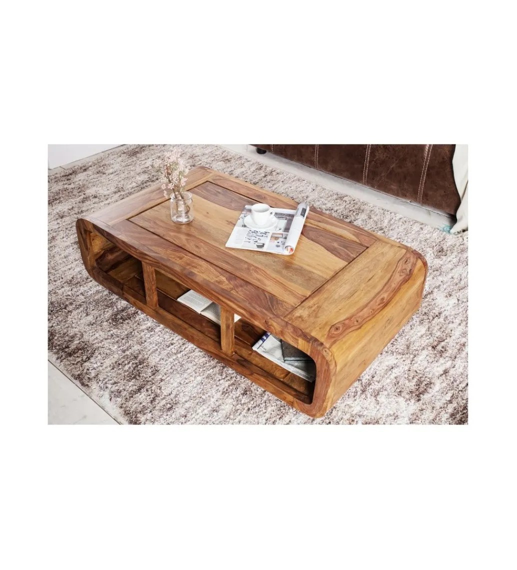 Stolik kawowy Curved 100 cm drewno Sheesham*Invicta Interior Outlet