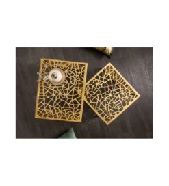 Stolik kawowy DELICADO Abstract SET 2 złoty*Invicta Interior Sale