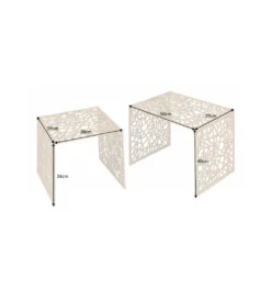 Stolik kawowy DELICADO Abstract SET 2 złoty*Invicta Interior Sale