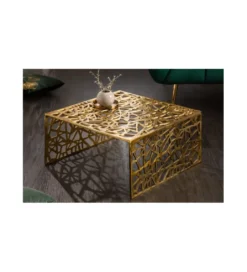Stolik kawowy DELICADO Abstract 60 cm złoty*Invicta Interior Clearance