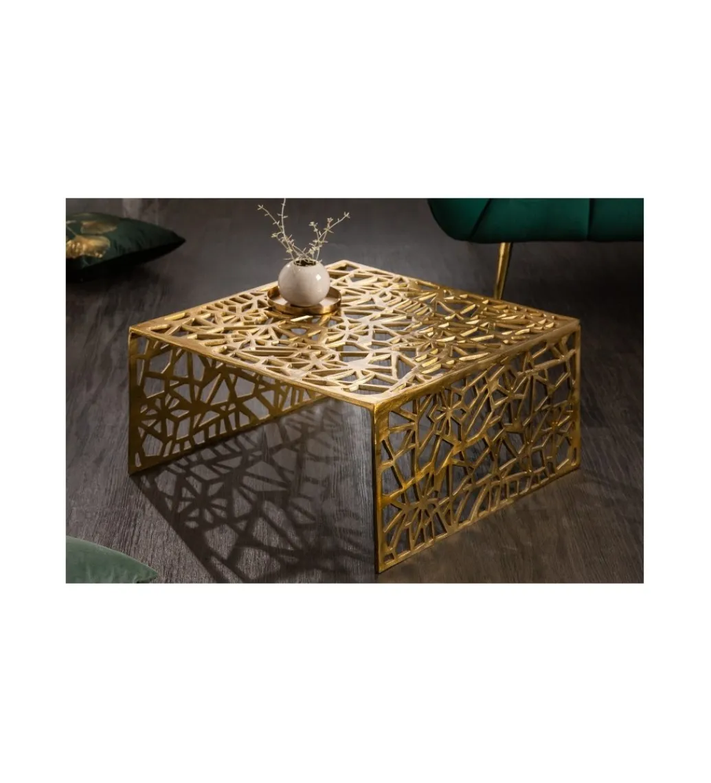 Stolik kawowy DELICADO Abstract 60 cm złoty*Invicta Interior Clearance