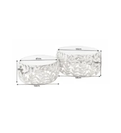 Stolik kawowy DEMETER set 2 srebrny*Invicta Interior Best