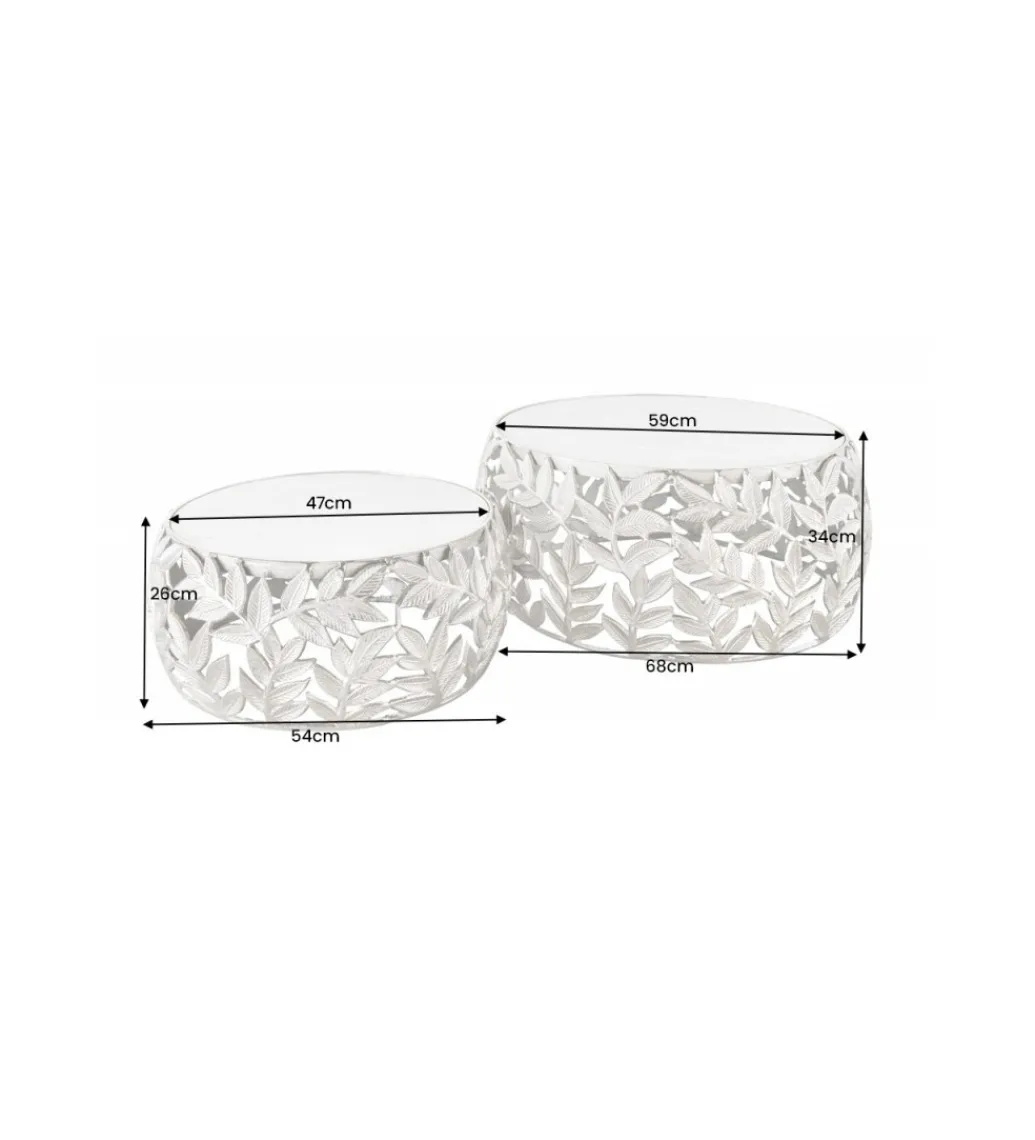 Stolik kawowy DEMETER set 2 srebrny*Invicta Interior Best