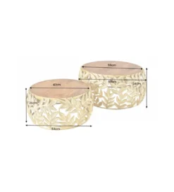 Stolik kawowy DEMETER set 2 złoty*Invicta Interior Discount