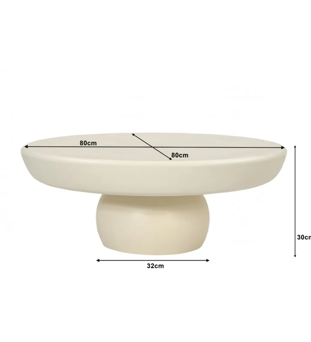 Stolik kawowy DENU 80 cm w kolorze kości słoniowej*LF-Design Best