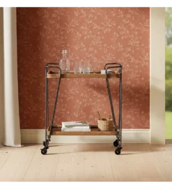 Stolik kawowy DEST 62 cm drewno kauczuk na kółkach*Zona-Design