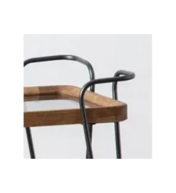 Stolik kawowy DEST 62 cm drewno kauczuk na kółkach*Zona-Design