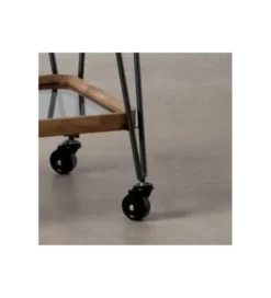 Stolik kawowy DEST 50 cm drewno kauczuk na kółkach*Zona-Design Online