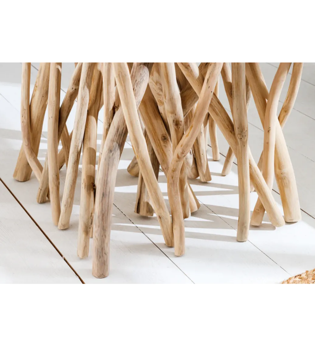 Stolik kawowy DRIFTWOOD 40 cm drewno teak naturalny*Invicta Interior Outlet