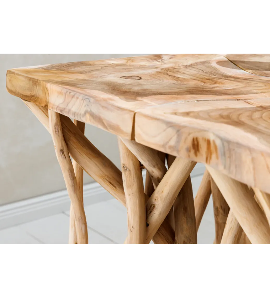 Stolik kawowy DRIFTWOOD 40 cm drewno teak naturalny*Invicta Interior Outlet