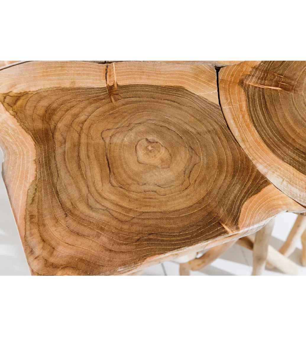 Stolik kawowy DRIFTWOOD 40 cm drewno teak naturalny*Invicta Interior Outlet