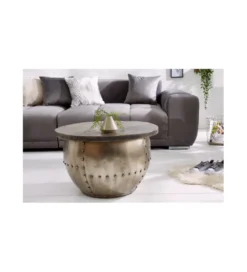 Stolik kawowy Drump Storage 68 cm z blatem z drewna Mango*Invicta Interior - przedsprzedaż New