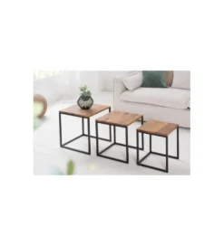 Stolik Kawowy Elements Zestaw Trzech Sheesham*Invicta Interior Discount