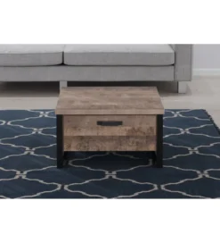 Stolik kawowy EMILE 80 cm w optyce dąb tytoniowo-brązowy*MCA Discount
