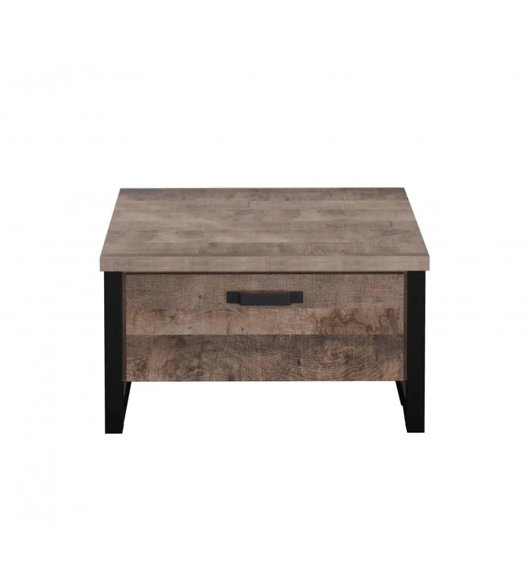 Stolik kawowy EMILE 80 cm w optyce dąb tytoniowo-brązowy*MCA Discount
