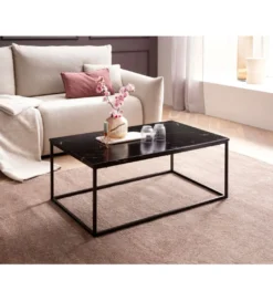 Stolik kawowy ERISA 100 cm w optyce czarnego marmuru*WOHNLING, GERMANY