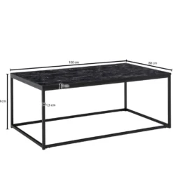 Stolik kawowy ERISA 100 cm w optyce czarnego marmuru*WOHNLING, GERMANY