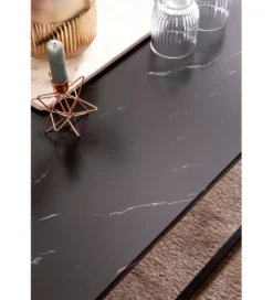 Stolik kawowy ERISA 100 cm w optyce czarnego marmuru*WOHNLING, GERMANY