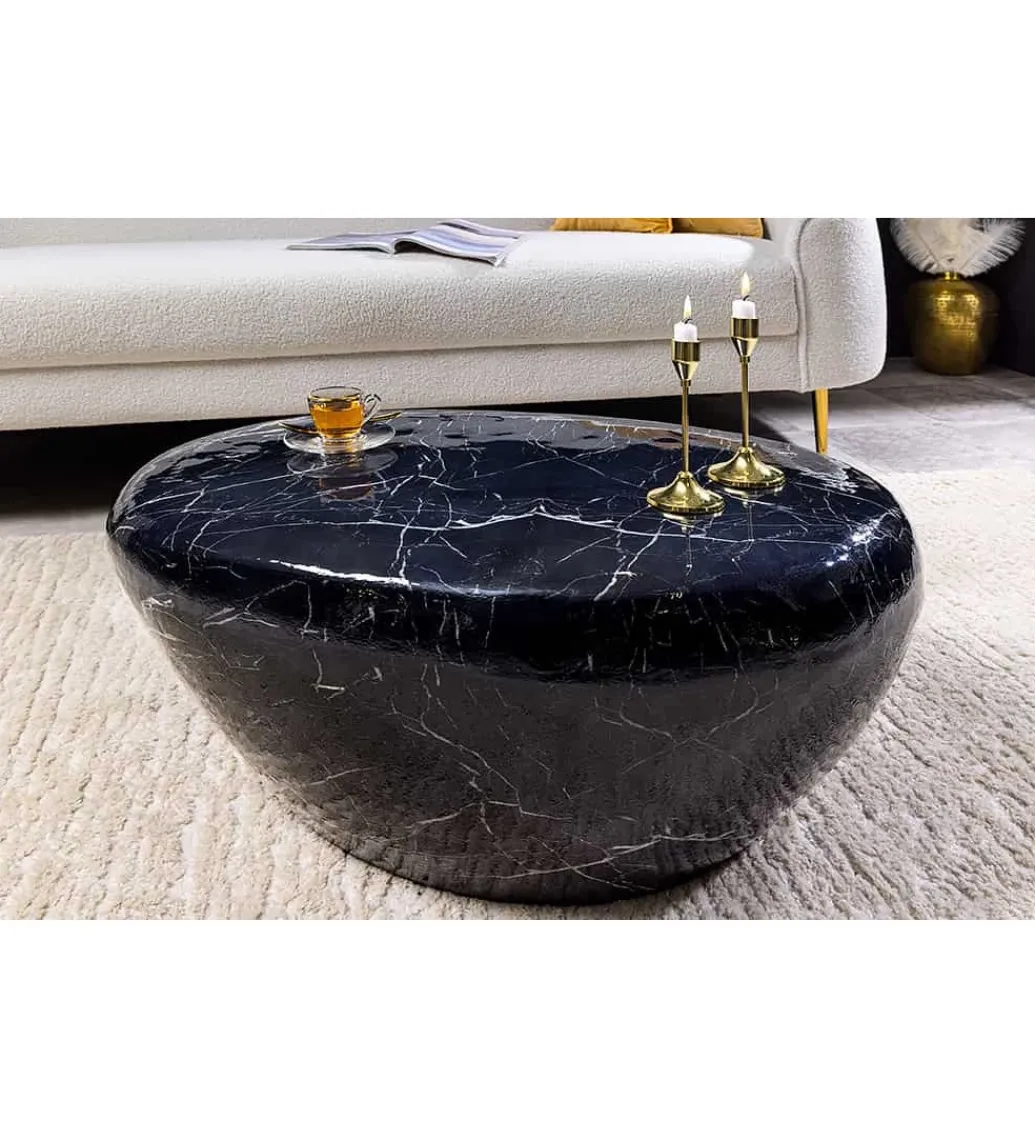 Stolik kawowy EROCK 75 cm w optyce czarnego marmuru*Invicta Interior - przedsprzedaż Sale