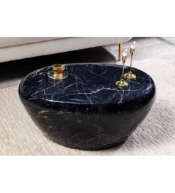 Stolik kawowy EROCK 75 cm w optyce czarnego marmuru*Invicta Interior - przedsprzedaż Sale