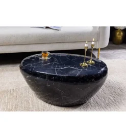 Stolik kawowy EROCK 75 cm w optyce czarnego marmuru*Invicta Interior - przedsprzedaż Sale
