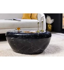 Stolik kawowy EROCK 75 cm w optyce czarnego marmuru*Invicta Interior - przedsprzedaż Sale