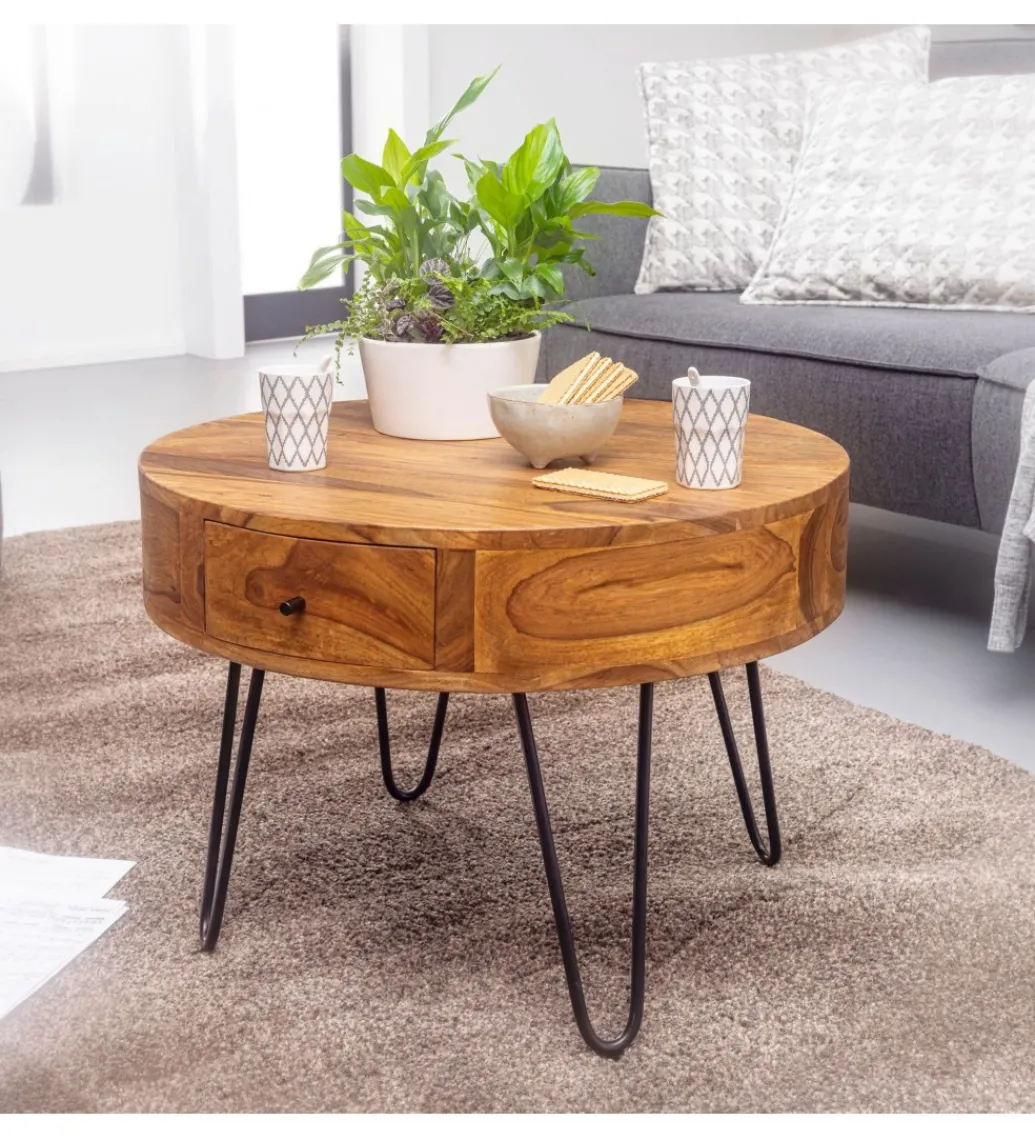 Stolik kawowy ESPERIA 60 cm drewno sheesham*WOHNLING, GERMANY Best