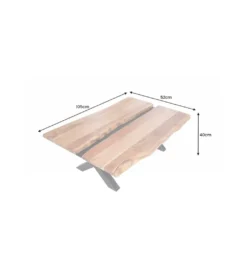 Stolik kawowy EUFRAT Amazonas 105 cm drewno akacja*Invicta Interior - przedsprzedaż