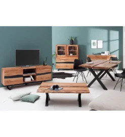 Stolik kawowy EUFRAT Amazonas 105 cm drewno akacja*Invicta Interior - przedsprzedaż