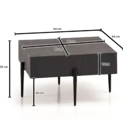 Stolik kawowy EVELIN 64 cm antracytowy*WOHNLING, GERMANY Online