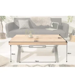 Stolik kawowy FACTORY 110 cm drewno dąb dziki*Invicta Interior Clearance