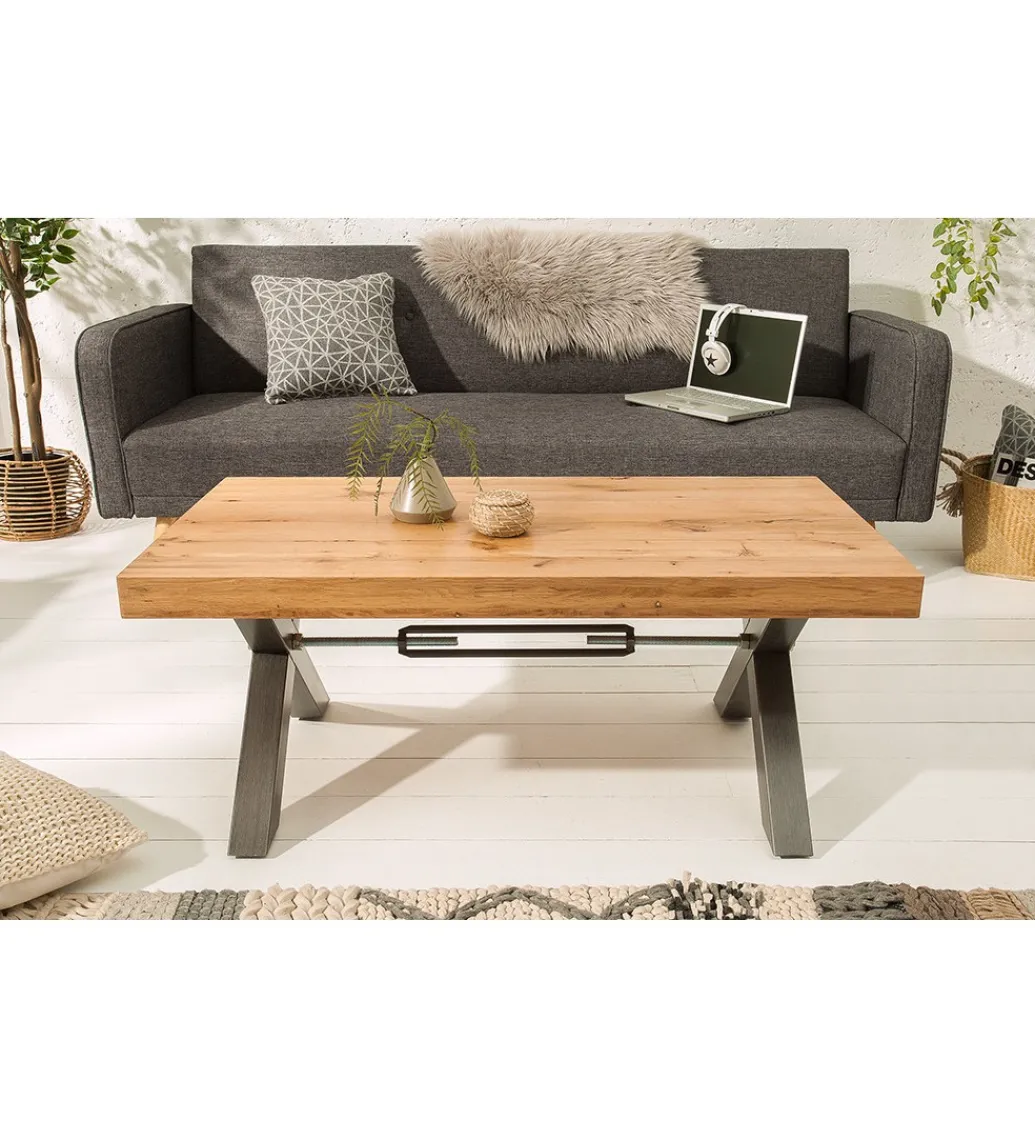 Stolik kawowy FACTORY 110 cm drewno dąb dziki*Invicta Interior Clearance